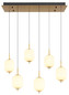 Preview: Globo LED Pendelleuchte Ewald 40W warmweiss Messingfarben Metall Glas 220x80,5cm