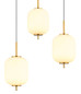 Preview: Globo LED Pendelleuchte Ewald 40W warmweiss Messingfarben Metall Glas 220x80,5cm