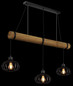 Preview: Globo Pendelleuchte Caldwell 3-flammig E27 Schwarz matt Metall Metallstäbe 150x100cm