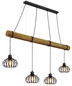 Preview: Globo Pendelleuchte Caldwell 4-flammig E27 Schwarz matt Metall Metallstäbe 150x125cm