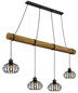 Preview: Globo Pendelleuchte Caldwell 4-flammig E27 Schwarz matt Metall Metallstäbe 150x125cm