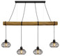 Preview: Globo Pendelleuchte Caldwell 4-flammig E27 Schwarz matt Metall Metallstäbe 150x125cm