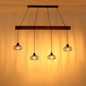 Preview: Globo Pendelleuchte Caldwell 4-flammig E27 Schwarz matt Metall Metallstäbe 150x125cm