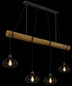 Preview: Globo Pendelleuchte Caldwell 4-flammig E27 Schwarz matt Metall Metallstäbe 150x125cm