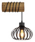 Preview: Globo Wandleuchte Caldwell E27 Braun schwarz matt Holz Metallstäbe 59x20cm