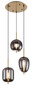 Preview: Globo Pendelleuchte Blacky I 3-flammig E14 Messingfarben Metall Glas Ø46cm