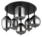 Preview: Globo Deckenleuchte Blacky 6-flammig E14 Schwarz matt rauchfarben Metall Glas Ø63cm