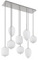 Preview: Globo Blacky I E14 Hängeleuchte 8-fach 40W Nickel Matt, Metall 120cm 15345-8NO