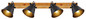Preview: Globo Strahler Günther 4-flammig E27 Braun schwarz matt Holz Metall 82x24cm