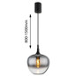 Preview: Globo Pendelleuchte Maxy E27 Schwarz matt rauchfarben Metall Glas Ø29cm