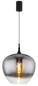 Preview: Globo Pendelleuchte Maxy E27 Schwarz matt rauchfarben Metall Glas Ø40cm