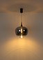 Preview: Globo Pendelleuchte Maxy E27 Schwarz matt rauchfarben Metall Glas Ø40cm