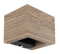 Preview: Globo LED Wandleuchte Alina 8W warmweiss Holzoptik dunkel MDF 13x10cm