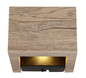 Preview: Globo LED Wandleuchte Alina 8W warmweiss Holzoptik dunkel MDF 13x10cm