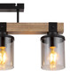 Preview: Globo Deckenleuchte Lila 3-flammig E27 Schwarz matt rauchfarben Metall Glas 52x29cm
