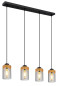 Preview: Globo Finca E27 Hängeleuchte 4-fach 40W Schwarz Matt, Metall Ø10cm 15557-4H