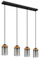 Preview: Globo Finca E27 Hängeleuchte 4-fach 40W Schwarz Matt, Metall Ø10cm 15557-4H
