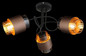 Preview: Globo Deckenleuchte Milley 3-flammig E27 Schwarz matt amber Metall Glas Ø43cm