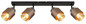 Preview: Globo Strahler Milley 4-flammig E27 Schwarz matt amber Metall Glas 65x12,5cm