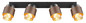 Preview: Globo Strahler Milley 4-flammig E27 Schwarz matt amber Metall Glas 65x12,5cm
