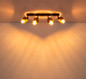 Preview: Globo Strahler Milley 4-flammig E27 Schwarz matt amber Metall Glas 65x12,5cm
