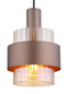 Preview: Globo Pendelleuchte Milley E27 Schwarz matt amber Metall Glas Ø18,5cm