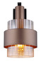 Preview: Globo Wandleuchte Milley E27 Schwarz matt amber Metall Glas 29,5x18,5cm