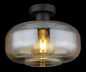 Preview: Globo Deckenleuchte Giuseppe E27 Schwarz matt amber Metall Glas Ø28cm