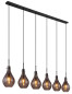 Preview: Globo Oskus E14 Hängeleuchte 6-fach Schwarz Matt, Metall Ø18cm 15574-6H