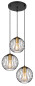 Preview: Globo Eusebius E27 Hängeleuchte 3-fach 60W Schwarz, Metall Ø20cm 15589-3H