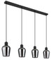 Preview: Globo Ryan E27 Hängeleuchte 4-fach 40W Schwarz Matt, Metall Ø13,5cm 15627-4