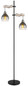 Preview: Globo Stehleuchte Ryan 2-flammig E27 Schwarz matt rauchfarben Metall Glas 168cm