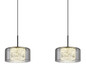 Preview: Globo LED Pendelleuchte Fogsy 32W neutralweiss Schwarz matt rauchfarben Metall Glas 150x105cm