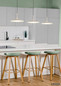 Preview: Globo LED Pendelleuchte Lampone 24W neutralweiss Sandfarben Metall 180x95cm
