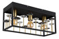 Preview: Globo Deckenleuchte Lisbon 3-flammig E27 Schwarz matt goldfarben matt Metall 45x20cm