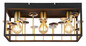 Preview: Globo Deckenleuchte Lisbon 3-flammig E27 Schwarz matt goldfarben matt Metall 45x20cm