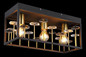 Preview: Globo Deckenleuchte Lisbon 3-flammig E27 Schwarz matt goldfarben matt Metall 45x20cm