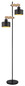 Preview: Globo Stehleuchte Rielly 2-flammig E27 Schwarz matt Metall 168cm