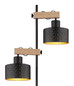 Preview: Globo Stehleuchte Rielly 2-flammig E27 Schwarz matt Metall 168cm