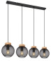 Preview: Globo Pablo E27 Hängeleuchte 4-fach Schwarz Matt, Metall Ø20cm 15663-4H