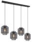 Preview: Globo Augustin E27 Hängeleuchte 4-fach Schwarz Matt, Metall Ø20cm 15664-4H