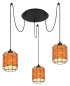 Preview: Globo Elmar E27 Hängeleuchte 3-fach Schwarz Matt, Metall Ø15cm 15665-3H