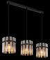 Preview: Globo Pendelleuchte Gorley II 3-flammig E27 Schwarz matt rauchfarben Metall Glasstäbe 120x80cm