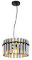Preview: Globo Pendelleuchte Gorley II E27 Schwarz matt rauchfarben Metall Glasstäbe Ø38cm