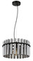 Preview: Globo Pendelleuchte Gorley II E27 Schwarz matt rauchfarben Metall Glasstäbe Ø38cm