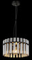 Preview: Globo Pendelleuchte Gorley II E27 Schwarz matt rauchfarben Metall Glasstäbe Ø38cm