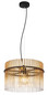 Preview: Globo Pendelleuchte Gorley E27 Schwarz matt amber Metall Glasstäbe Ø40cm