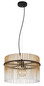 Preview: Globo Pendelleuchte Gorley E27 Schwarz matt amber Metall Glasstäbe Ø40cm