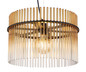 Preview: Globo Pendelleuchte Gorley E27 Schwarz matt amber Metall Glasstäbe Ø40cm