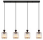 Preview: Globo Jordana E27 Hängeleuchte 4-fach 60W Schwarz Matt, Metall Ø13cm 15742-4